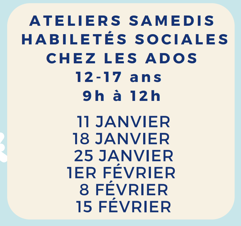 Ateliers du samedi - Habiletés sociales chez les ados